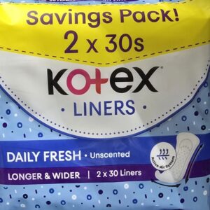 Kotex Liners 2x30's Longer And Wider