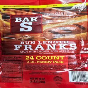 Bar S Franks Chicken/Pork Added 24count